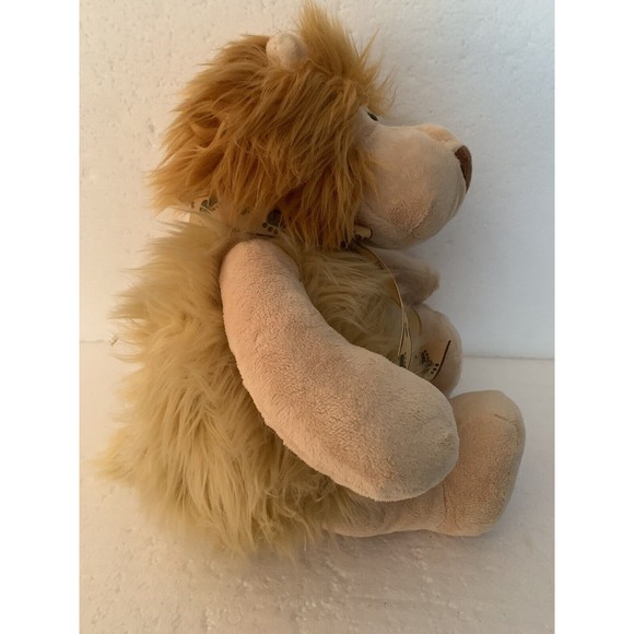 Lion Plush Stuffed Animal Le Rouet Canada Jouet en Peluche Paw Print Ribbon 16" - Picture 9 of 15